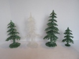 3 Department 56 Village Accessories Acrylic Green Flitter Trees