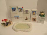 9 Charming Tails Collectible Figurines & Enesco Ice Skating Pond Trim-A-Tree