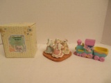 3 Adorable Figurines Crayola Bunny Easter Eggpress Patchville Bunnies Ring-A-Around-A-Rosey