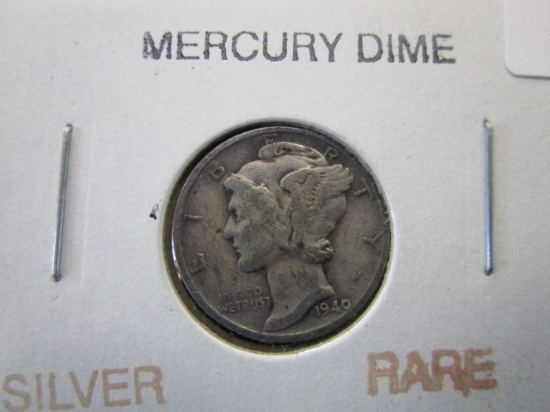 Silver Rare Mercury Dime 1940-D