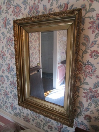 Wall Mounted Mirror in Gilted/Ornate/Bead Trim Wooden Frame/Matt
