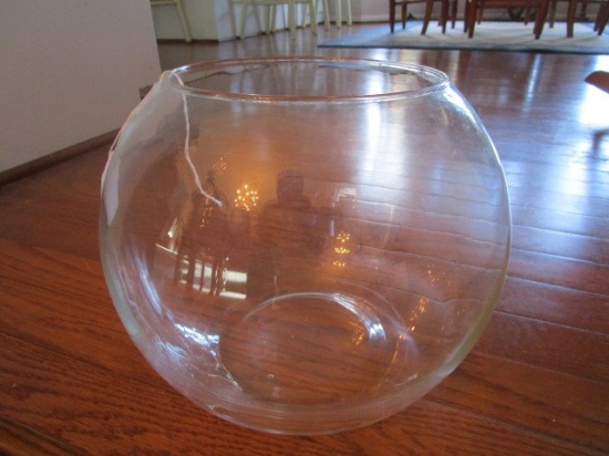 Wide/Large Clear Glass Gold Fish Bowl