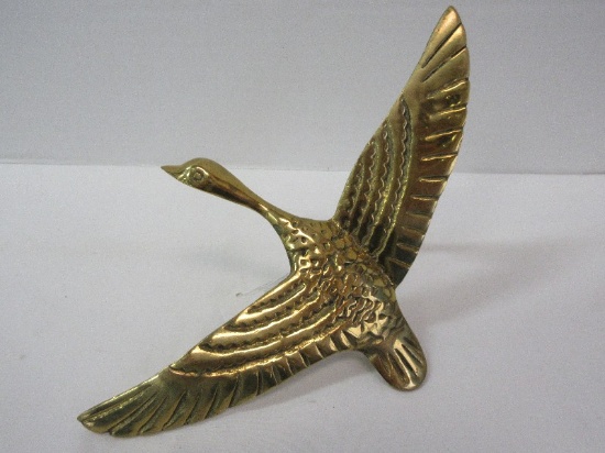 Vintage Brass Goose in Flight Door Knocker