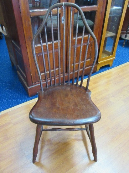 Unique Arched Spindle Back Cherry Finish Accent Chair