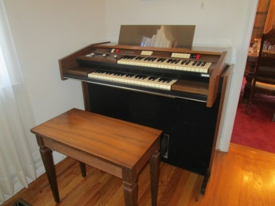 Baldwin Real Rhythm Interlude Electronic Organ, Keys Works, Wooden Body w/ Stand