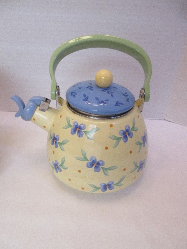 Pfaltzgraff Summer Breeze Porcelain Enamel on Steel Whistling Tea Kettle |  Art, Antiques & Collectibles Collectibles Kitchen & Home Collectibles |  Online Auctions | Proxibid