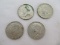 Four 1967 Kennedy Half Dollar Coins 40% Silver Composition Weight .1479oz.