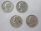 Four 1964 Washington Silver Quarters 90% Silver Each Weights .1808oz.