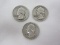 Three 1959 Washington Silver Quarters Each 90% Silver Weight .1808oz.