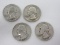 Four 1951 Washington Silver Quarters Each 10% Silver Quarters