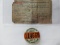 Super Rare Find 1929-'30 Virginia Country Resident Hunting-Trapping-Fishing Button & Vintage Licence