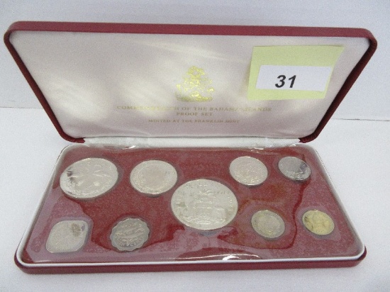 Bahama Islands 1973 9 Piece Proof Coin Set w/ CoA & Case