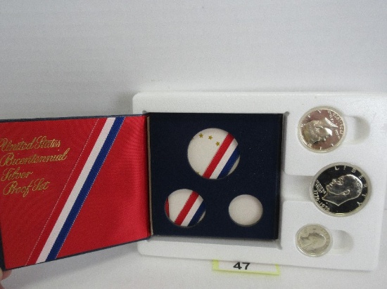 1976 United States Bicentennial Silver Proof Mini Set 3 Coins Special Reverse Designs