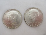 Two 1964 Kennedy Half Silver Dollar Coins Each 90% Silver Weight .3617oz.