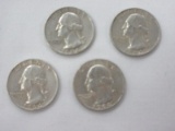 Four 1964 Washington Silver Quarters 90% Silver Each Weights .1808oz.
