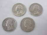 Four 1964 Washington Silver Quarters 90% Silver Each Weights .1808oz.