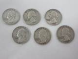 Three 1962/Three 1961 Washington Silver Quarters 90% Silver Each Weights .1808oz.