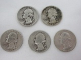 1946, Four 1944 Washington Silver Quarters Each 90% Silver Weight .1808oz.