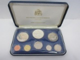 1973 First National Coinage of Barbados Proof Set Minted at Franklin Mint in Case w/ CoA