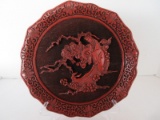 Museum of Oriental Antiquities Cinnabar Five Perceptions of Weo Cho Series Plate