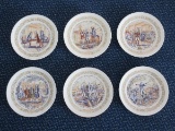 Set - 6 Porcelain Limoges Lafayette Legacy Collection Story Plate Series