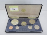 1971 Coinage of Jamaica Proof Set Five Dollar 45mm Silver & Cupro-Nickel/Bronze Coins