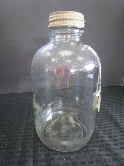 Clear Glass Ball Jar No.10 w/ Metal Lid