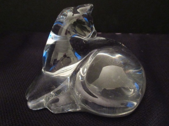 Baccarat Crystal Cuddling Kitten Figurine