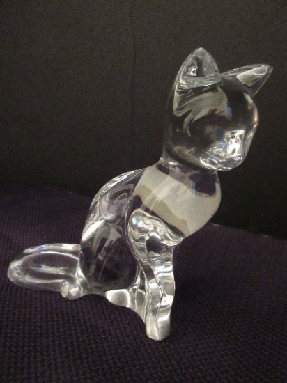 Baccarat Crystal Cat Sitting Figurine