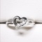 10K White Gold Heart Design Diamond 0.05ct, I, GH, Ring