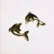 14K Yellow Gold 0.39gm Dolphin Earrings