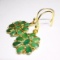 Silver Emerald 2.39gm Antique Floral Design Hook Earrings