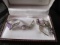 Set - 925 Silver w/ Teardrop Amethyst Stone Ring, Pair Earrings, Pendent