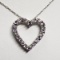 Silver Simulated Alexandrite Cubic Zirconia Heart Shaped Pendant w/ Chain Necklace