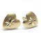 14K Yellow Gold Heart Design Screwback Earrings