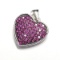 Silver Cubic Ruby Zirconia Heart Pendant