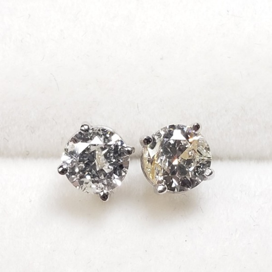 14K White Gold Diamond 0.80Ct, I1-I2, G-H Earrings