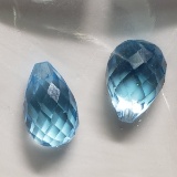 2 Blue Topaz 20ct Pear