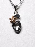 Silver No.6 Pendant Diamond Necklace