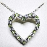 Silver Peridot/Diamond Necklace