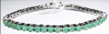 Silver Natural Emerald 5.1ct, 11.36gm Bracelet