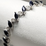 Silver Natural Sapphire 6.8ct, 8.95gm Bracelet