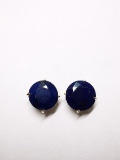 14K Yellow Gold Blue Sapphire 4.5ct, 1.42gm Stud Earrings
