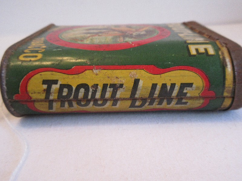 trout stream tobacco Scarce Trout-Line Burley Cut Smoking Tobacco Tin