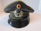 Vintage WWII German Vision Millitary Peak Cap Hat w/ Army Crossed Swords/Wreath Badge