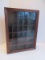 Elm Wooden Collectors Wall Display Cabinet w/ Glass Door & Brass Latch