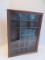 Elm Wooden Collectors Wall Display Cabinet w/ Glass Door & Brass Latch