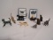 Lot - Miniature Curio Cabient Cats Collection Vienna Bronze, Egyptian, Brass, Etc.