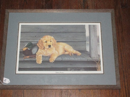 Titled "Golden Dreams" Lithograph Attributed To Larry Seymour Signed in Pencil