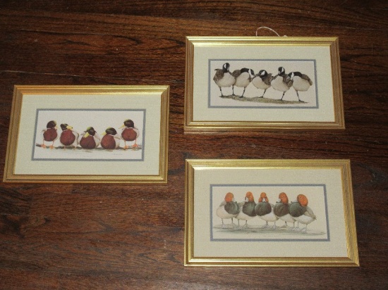 3 Art La May Mallard Prints Titled "The Boys", "The Bully Boys" & "The Big Boys"